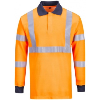Portwest FR76 Flame Resistant RIS Polo Shirt 100% Metal Free 220g